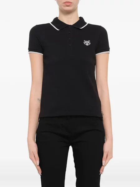 Tricou polo Kenzo cu dungi de tigru negru