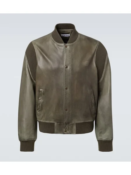 Usnjena jakna Loewe zelena