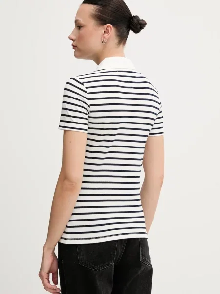 Tommy Jeans polo majica z elastanom bela