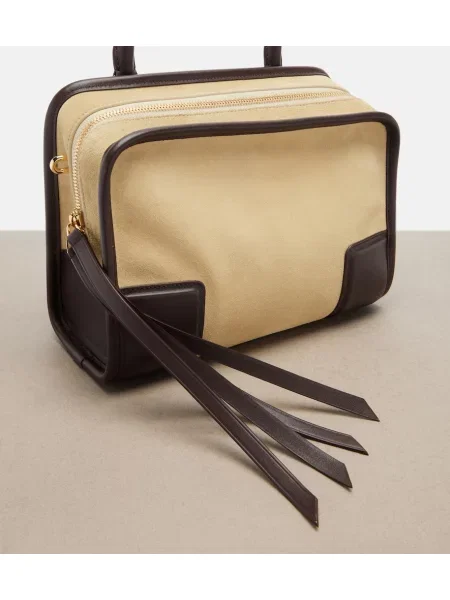 Top Loewe din piele de căprioară bej