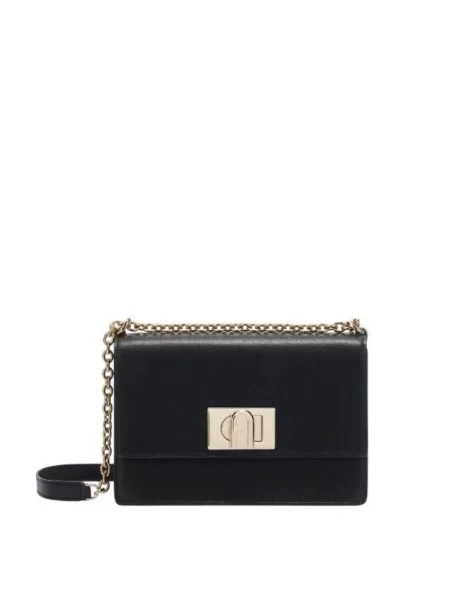 Torebka crossbody Furla zamszowa czarna