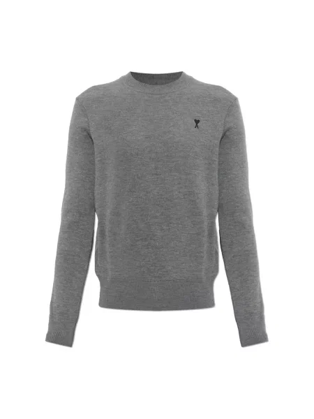 Sweter Ami Paris wełniany szary