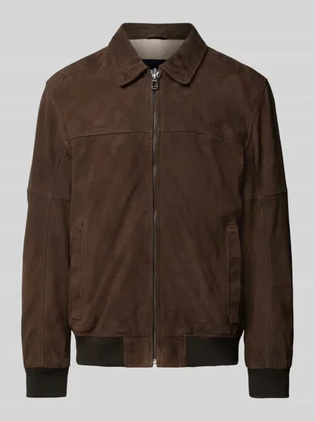 Kurtka skórzana Joop! Collection z wykładanym kołnierzem