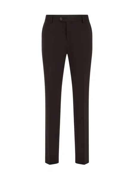 WE Fashion Hlače temno rjava