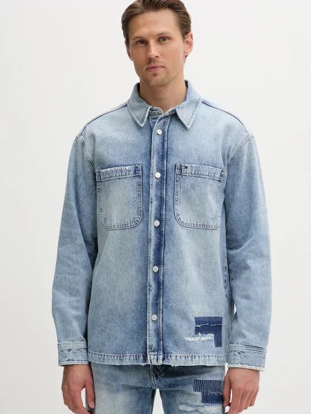 Tommy Jeans cămașă pentru bărbați din denim albastru