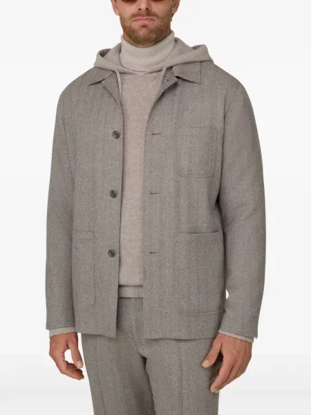 Cămașă Boggi Milano de lână cu model herringbone