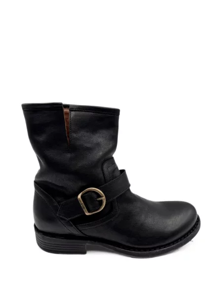 Cizme scurte Fiorentini + Baker cu cataramă cu bretele negru
