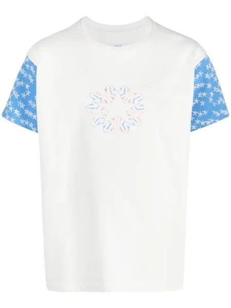 Krátké tričko Erl s potiskem bílé