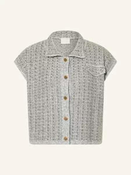 Hemisphere Pletená Vesta Look S Kašmírem A Třpytivou Přízí šedá/ stříbrná šedá