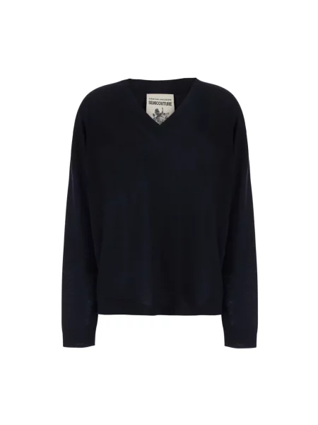 Sweter Semicouture wełniany niebieski