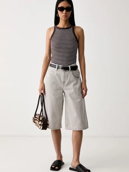 Levi's šortky dámske rifľové SUPER BAGGY JORT sivá