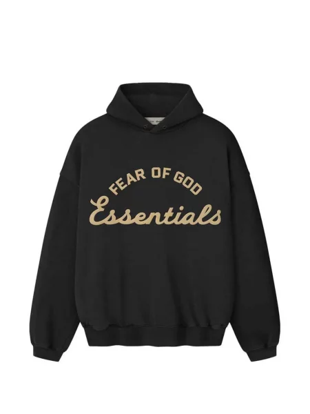 Hanorac cu glugă Fear Of God Essentials cu imagine negru