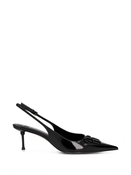 Pantofi cu toc Elisabetta Franchi din piele slingback negru
