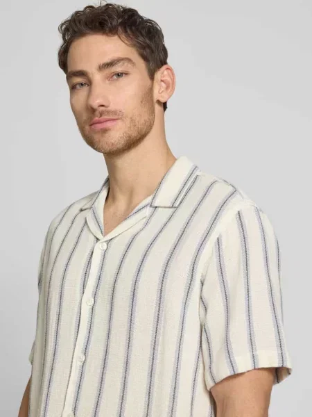 Koszula casualowa o kroju relaxed fit z czystej bawełny model RLXCAL' Selected Homme biała
