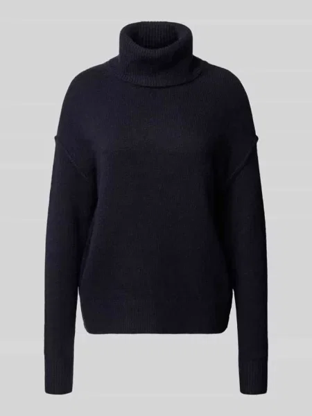 Sweter o kroju relaxed fit z imitacji dzianiny Christian Berg Woman granatowy