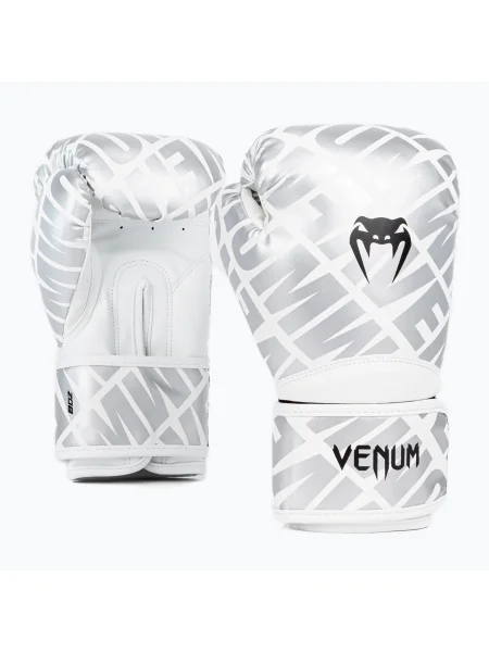 Mănuși de box pentru copii Venum Contender XT Kids white/silver alb