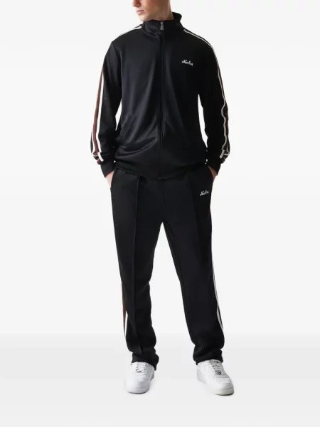 Pantaloni New Era Cap cu dungi alergare cu autograf negru