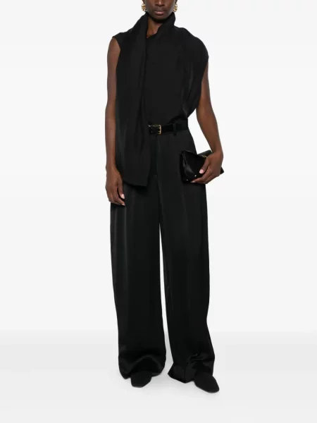 Pantaloni Toteme din satin negru