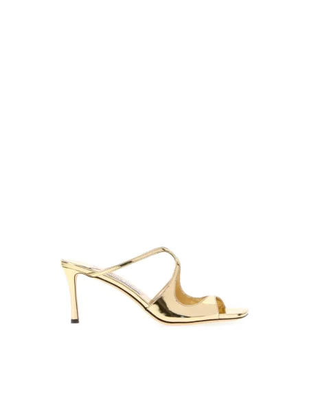 Klapki mules Jimmy Choo skórzane żółte