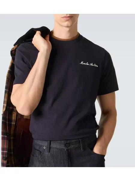 Tricou Moncler din jerseu albastru