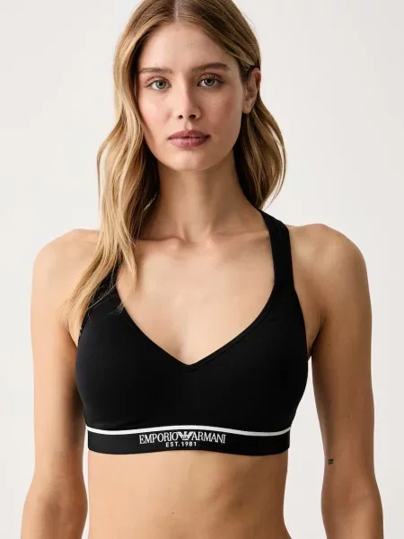 Emporio Armani Underwear podprsenka s elastanom čierna