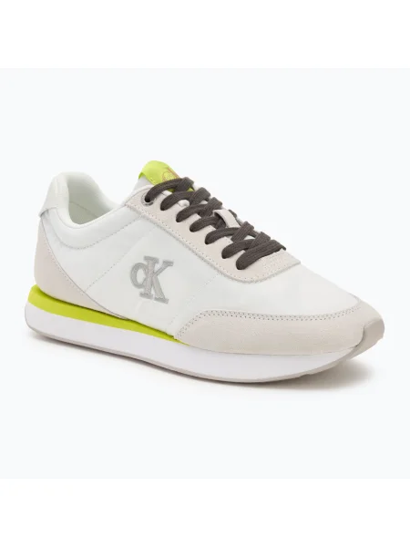 Sneakerși Calvin Klein cu șireturi din dantelă alb