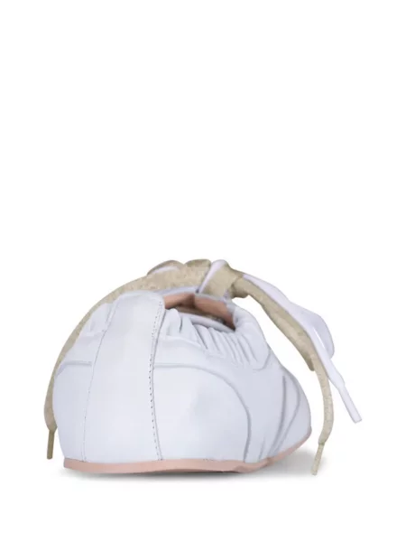 Маратонки Agl с връзки с волани с дантела бяло