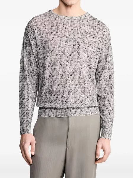 Pulover Giorgio Armani cu decolteu rotund gri