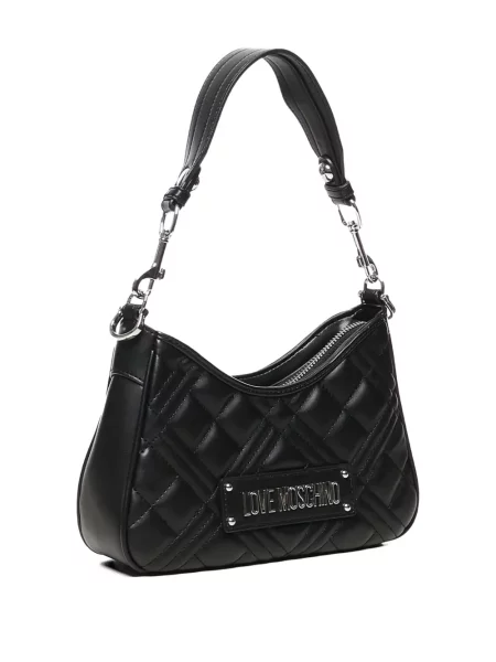 Prošiven torbica Love Moschino s autogramom crna