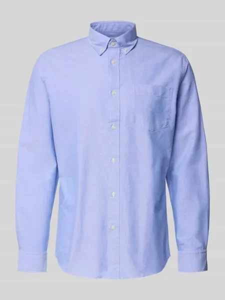 Koszula casualowa o kroju regular fit z mieszanki bawełny model ‘REGRICK’ Selected Homme niebieska