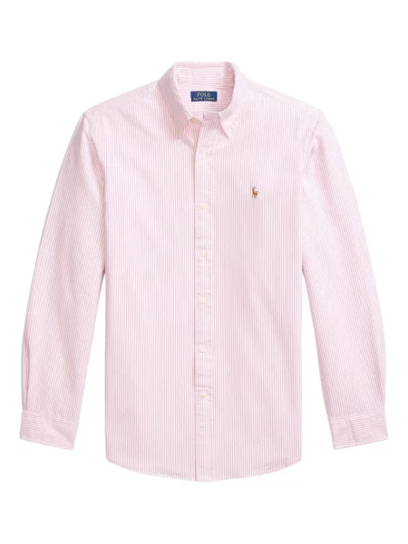 Ленена риза Polo Ralph Lauren на райета синьо