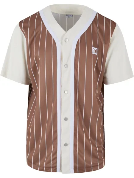 Karl Kani Košile béžová / hnědá bílá