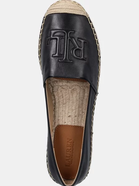 Кожаные эспадрильи Lauren Ralph Lauren черные