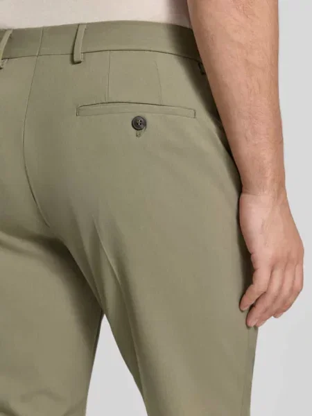 Spodnie garniturowe o kroju slim fit z dodatkiem model LIAM' Selected Homme zielone