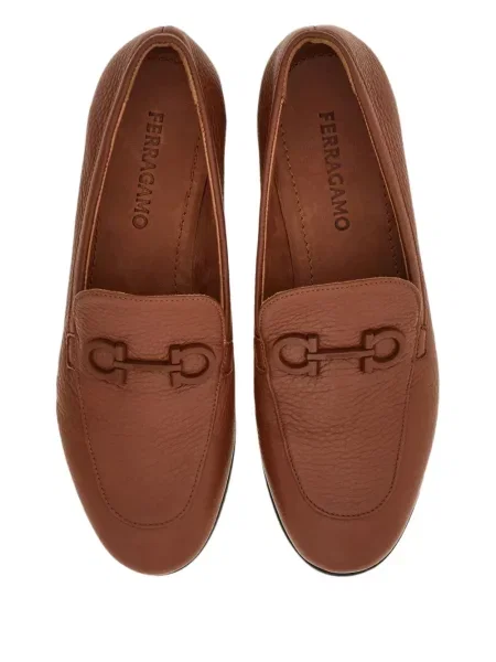 Pantofi loafer Ferragamo cu cataramă maro