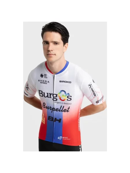 Koszulka rowerowa Burgos Burpellet BH Mongolia Champion krótki rękaw czerwony niebieski M biały