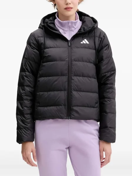 Яке Adidas с качулка бродирано на цветя черно