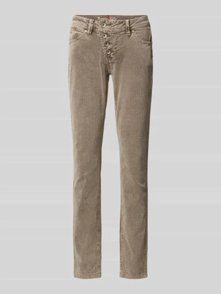 Spodnie sztruksowe o kroju slim fit z mieszanki bawełny Buena Vista beżowe