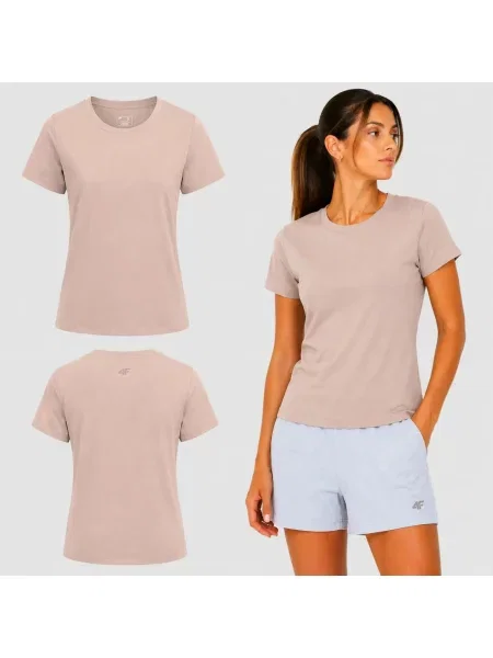 T-SHIRT 4F KOSZULKA SPORTOWA Z MODALEM beżowa