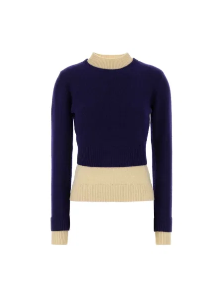 Sweter z golfem Jil Sander wełniany niebieski