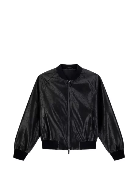 Geanta de piele Giorgio Armani cu model paisley negru