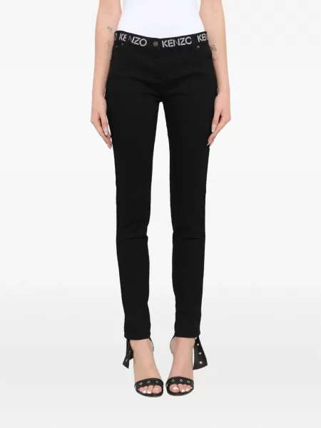 Pantaloni Kenzo skinny fit cu autograf negru