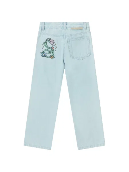 Jeansy straight leg dziecięce Stella Mccartney niebieskie