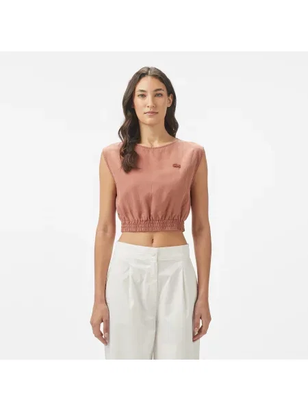 Lacoste блузка Regular Fit коричнева