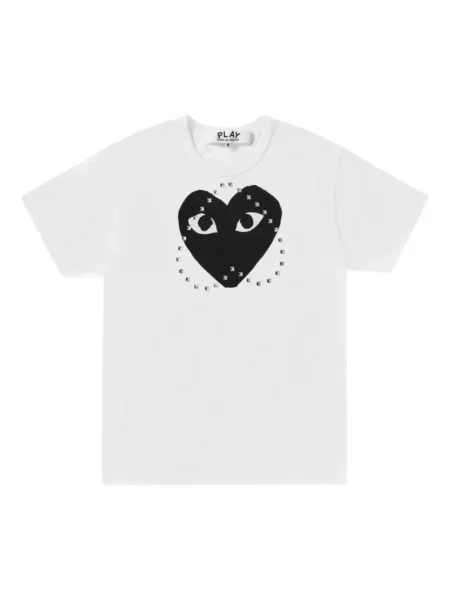 Tricou Comme Des Garcons Play cu imagine alb
