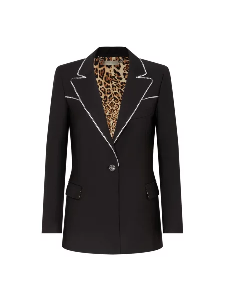 Marynarka Philipp Plein wełniana z kryształkami czarna