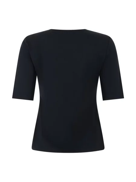 Koszulka Emporio Armani z dekoltem w serek z krótkim rękawem niebieska