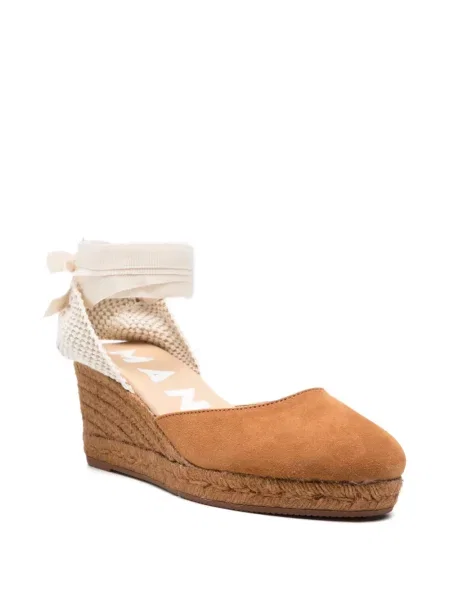 Espadrile Manebi cu legături maro
