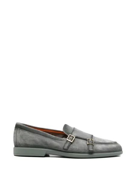 Pantofi monk Santoni cu bretele verde