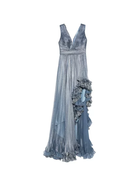 Rochie maxi Iris Serban cu volane albastru